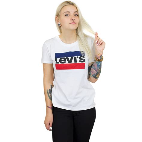 levi's t shirt weiss damen|More.